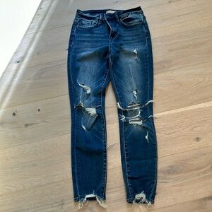 Altar’d state destroyed medium wash skinny jeans size 4/27